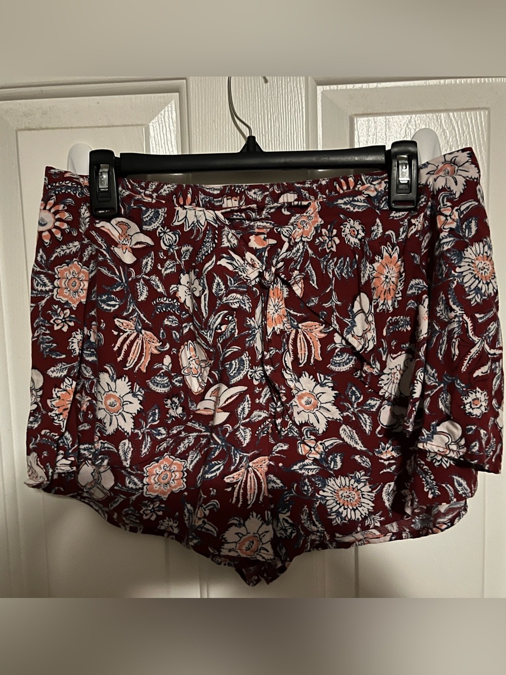 floral pint shorts with tie front flaps